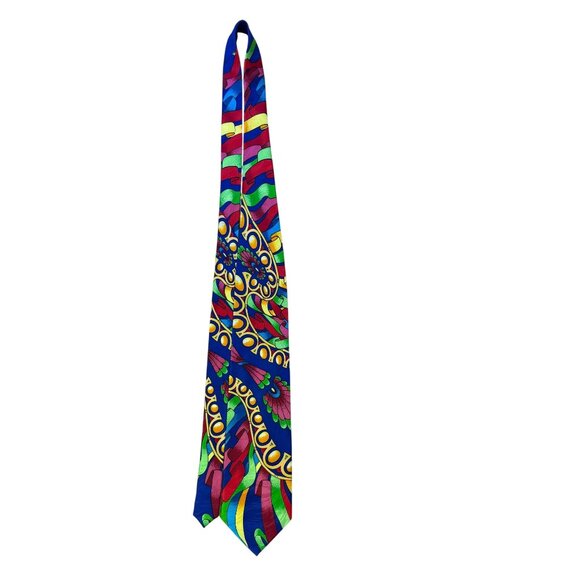 Ruch Limbaugh No Boundaries Collection r Multicolor Silk Tie Vibrant Pattern - Picture 4 of 7
